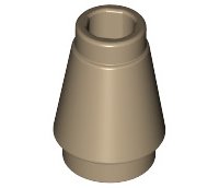 LEGO part Cone 1 x 1 with Top Groove 4589b
