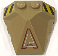 LEGO part Wedge 4 x 4 x 1 1/3 Pyramid Center with Stripes and Exo-Force Circuitry Left Pattern C (Stickers) - Sets 7702 / 7711 47757pb07L