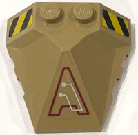 LEGO part Wedge 4 x 4 x 1 1/3 Pyramid Center with Stripes and Exo-Force Circuitry Right Pattern D (Stickers) - Sets 7702 / 7711 47757pb07R