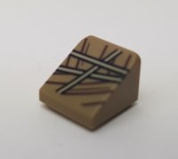 LEGO part Slope 30 1 x 1 x 2/3 with Cloth, Tan Rope and Straps Pattern 1 (Zongzi in Bamboo) 54200pb091