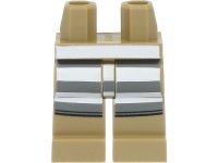 LEGO part Hips and Legs with White and Dark Bluish Gray Prison Stripes Pattern 970c00pb1325