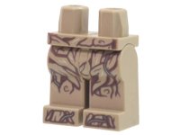 LEGO part Hips and Legs with Dark Tan and Reddish Brown Tree Bark Plates and Vines Pattern 970c00pb1371