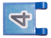 LEGO part Flagge 2 x 2 Quadrat mit schwarzer Ziffer 4 auf blauem Hintergrund-Muster (Aufkleber) - Sätze 3420 / 3425 2335pb036