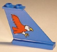 LEGO part Leitwerk 4 x 1 x 3 mit rotem Adler Muster Modell rechte Seite (Aufkleber) - Set 6331 2340pb004r
