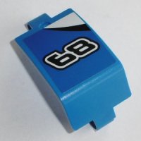 LEGO part Technic, Panel Gekrümmt 3 x 5 x 3 mit schwarzem und weißem '68' und dreieckigen Streifen-Muster (Aufkleber) - Set 42045 24116pb001R