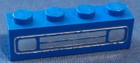 LEGO part Brick 1 x 4 with Car Grille Chrome Pattern (Embossed Print) 3010pb035d
