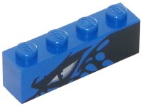 LEGO part Stein 1 x 4 mit Drachenauge und Schuppen Muster Modell linke Seite 3010pb241L