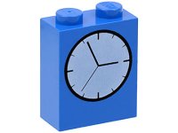 LEGO part Stein 1 x 2 x 2 mit innerer Achsenhalterung mit Zifferblatt-Muster 3245bpx11