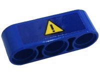 LEGO part Technic, Liftarm Thick 1 x 3 with Exclamation Mark in Yellow Danger Sign Pattern (Sticker) - Set 42128 32523pb32