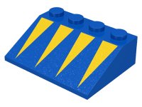 LEGO part Schräge 33 3 x 4 mit Gelben Dreiecken Muster 3297p02
