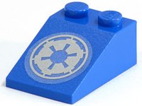 LEGO part Schräge 33 3 x 2 mit SW Imperial Logo Muster (Aufkleber) - Set 7667 3298pb034