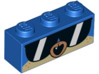 LEGO part Stein 1 x 3 mit Hundegesicht, breite Sonnenbrille, offener Mund mit Zahn Muster (Shades Puppycorn) 3622pb083