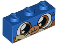 LEGO part Stein 1 x 3 mit Hundegesicht, breiten dunkelorange Augen, dunkelorange Fleckenmuster (Dessert Puppycorn) 3622pb085