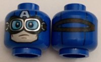 LEGO part Minifigure, Head Balaclava with Dark Brown and Gold Goggles, White 'A', Light Nougat Face Pattern 3626pb1857