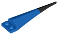 LEGO part Plate, Modified 1 x 2 with Angular Extension with Molded Flexible Black Tip Pattern 61406pb05