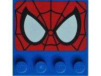LEGO part Tile, Modified 4 x 4 with Studs on Edge with Spider-Man Eyes Pattern 6179pb096