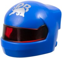 LEGO part Minifigure, Headgear Helmet Formula One with Molded Trans-Red Visor and Printed Silver Red Bull 'RB' Logo Pattern 7071pb04
