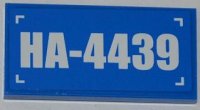 LEGO part Tile 2 x 4 with 'HA-4439' Pattern (Sticker) - Set 4439 87079pb0086