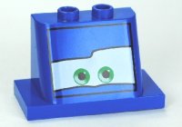 LEGO part Windscreen 2 x 3 x 2 with 2 x 4 Base with Eyes on White Background Pattern 5 93598pb07