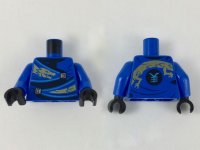 LEGO part Torso Wrapped Robe with Gold Dragon Head and Tail, Silver Clasps Pattern / Blue Arms / Black Hands 973pb3399c01