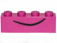 LEGO part Brique 1 x 4 with Black Curved Line Pattern (Queen Watevra Wa'Nabi Mouth) 3010pb261