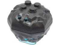 LEGO part Rock 4 x 4 Octagonal Boulder with Molded Trans-Light Blue Crystals Pattern (88644pb01 / 87398pb01) 88644c01pb01