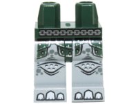 LEGO part Hips and Light Bluish Gray Legs with Dark Green Armor, Chain Belt and White Claws Pattern 970c86pb11