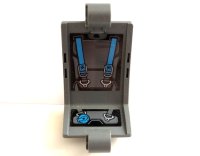 LEGO part Technic, Panel Curved 3 x 5 x 3 with Dark Azure Seat Belts with Bugatti Logo and Cushion Outlines Pattern (Stickers) - Set 42162 24116pb052