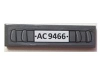 LEGO part Tile 1 x 4 with Car Bumper and 'AC9466' Pattern (Sticker) - Set 9466 2431pb0599