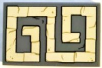 LEGO part Tile 2 x 3 with Tan Geometric Temple Ornament Pattern 26603pb329