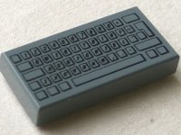 LEGO part Tile 1 x 2 with Computer Keyboard Standard Pattern 3069pb0030