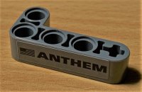 LEGO part Technic, Liftarm, Modified Bent Thick L-Shape 2 x 4 with 'ANTHEM' and Black USA Flag Pattern (Sticker) - Set 42078 32140pb13