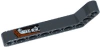 LEGO part Technic, Liftarm, Modified Bent Thick 1 x 9 (7 - 3) with Silver Hydraulic Cylinder and Reddish Brown Wires Pattern Model Left (Sticker) - Set 70220 32271pb011L