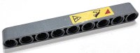 LEGO part Technic, Liftarm Thick 1 x 9 with Red Triangle, Danger Sign and Black Crane Boom with Arrows on Yellow Background Pattern (Sticker) - Set 42097 40490pb071