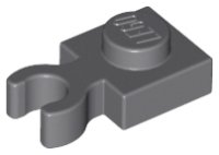 LEGO part Plate, Modified 1 x 1 with Open O Clip Thick (Vertical Grip) 4085d