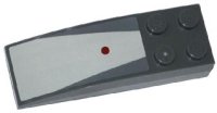 LEGO part Slope, Curved 6 x 2 with Dark Red Dot and Light Bluish Gray Center Panel Pattern (Sticker) - Set 75039 44126pb036
