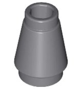 LEGO part Cone 1 x 1 with Top Groove 4589b