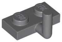 LEGO part Plate, Modified 1 x 2 with Bar Arm Up (Horizontal Arm 5mm) 4623b