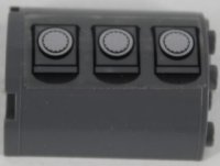 LEGO part Cylinder Half 2 x 4 x 4 with 3 Gas Tank Hatches Pattern Model Left Side (Sticker) - Set 7683 6259pb023L