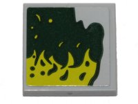 LEGO part Piastrella, Modificata 2 x 2 Invertita con Motivo Melma Lime Lato Sinistro Modello (Adesivo) - Set 40336 11203pb043L