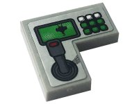 LEGO part Tile 2 x 2 Corner with Control Panel with Joystick, Hook and Buttons Pattern (Sticker) - Set 42108 14719pb004
