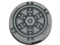 LEGO part Fliese, Rund 2 x 2 mit Bodenstift-Halter mit schwarzem SW TIE Bomber-Muster 14769pb578