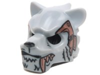 LEGO part Minifigur, Kopfbedeckung Maske Tiger mit weißem Fang, kupfernem Fang und kupferner Rüstung mit Nieten Muster 15083pb09