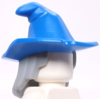 LEGO part Minifigure, Hair Combo, Hair with Hat, Mid-Length Scraggly with Molded Blue Floppy Witch Hat Pattern (BAM) 20606pb06