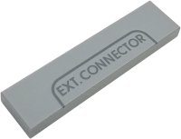 LEGO part Tile 1 x 4 with Dark Bluish Gray 'EXT. CONNECTOR' and Outline Pattern 2431pb0916