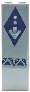 LEGO part Brick 1 x 2 x 5 with Dark Purple Diamond with Silver Holographic Arrow and Circles Pattern (Sticker) - Set 41164 2454pb300
