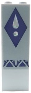 LEGO part Brick 1 x 2 x 5 with Dark Purple Diamond with Silver Holographic Teardrop and Circle Pattern (Sticker) - Set 41164 2454pb301