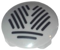 LEGO part Plate, Round 2 x 2 with Rounded Bottom and Black Grille Pattern 2654pb016