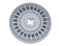 LEGO part Technic, Disk 3 x 3 with Black and Dark Bluish Gray Circles with Silver Spokes Pattern 2723pb095