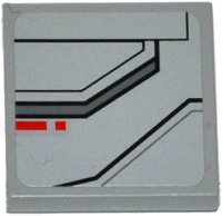 LEGO part Tile 2 x 2 with SW TIE Advanced Prototype Pattern Model Left Side (Sticker) - Set 75082 3068pb0678L